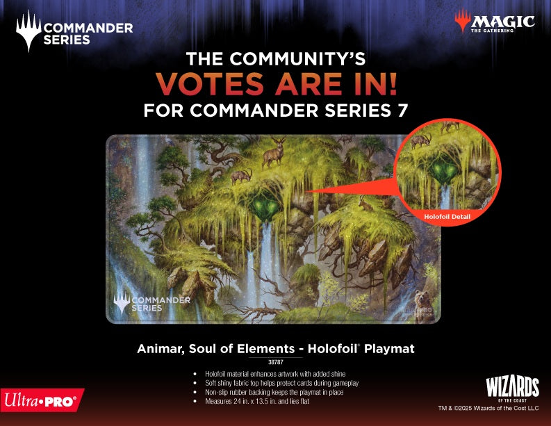 Ultra Pro - Magic: The Gathering - Commander Series - Fan Vote 2 - Tapis de jeu Holofoil Animar, Âme des éléments - flash vidéo