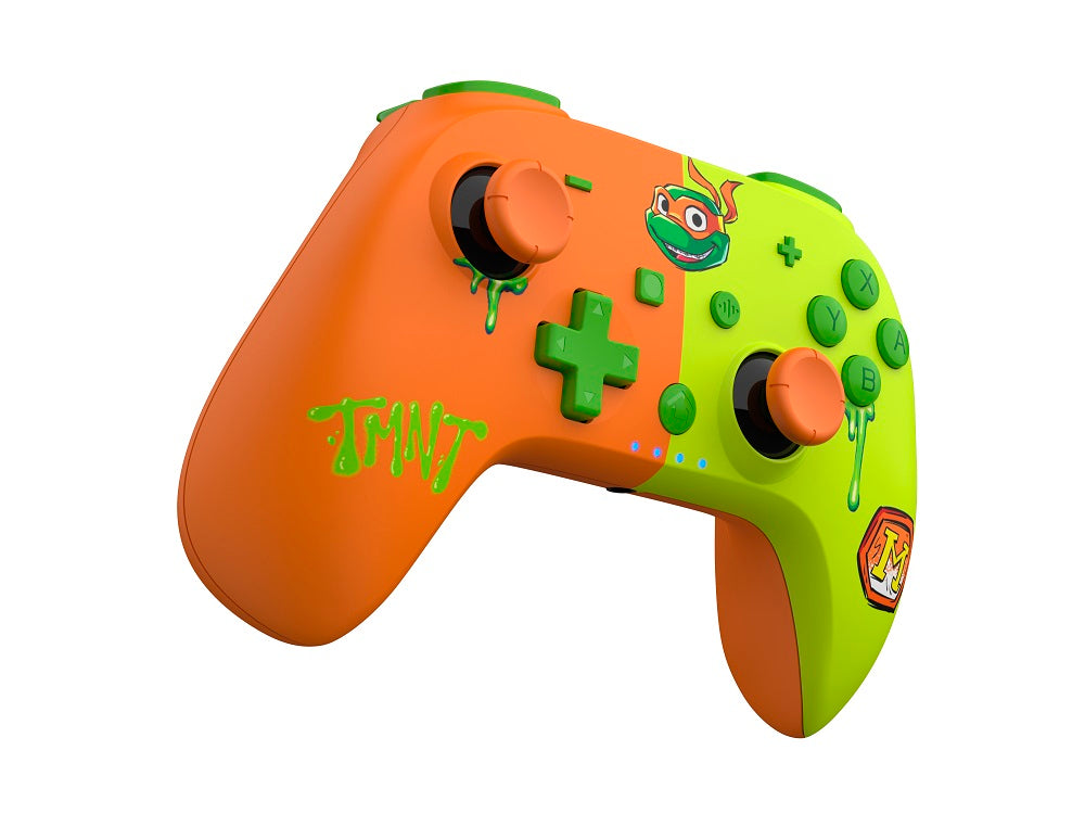 DragonShock - Manette sans fil Bluetooth PopTop+ TMNT Cowabunga Michelangelo pour Switch, Switch 2, PC et Mobile
