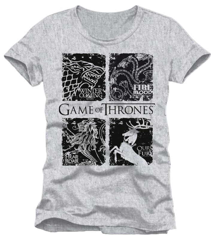 Game of Thrones - Houses Black Sigil Grey T-Shirt - S