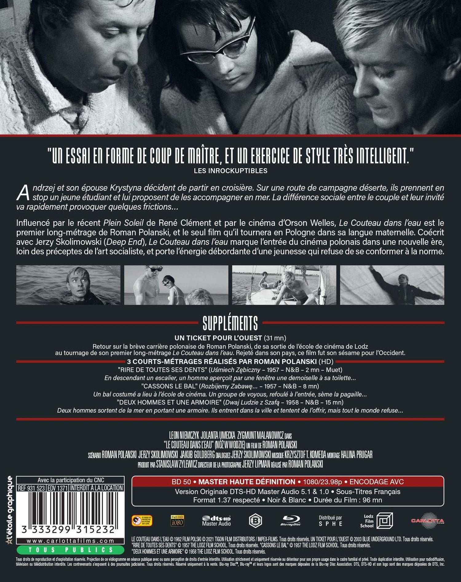 Le Couteau dans l'eau [Blu-ray]