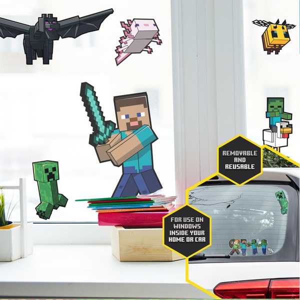 Mojang Studios - Minecraft - Set de Stickers pour Fenêtre - flash vidéo