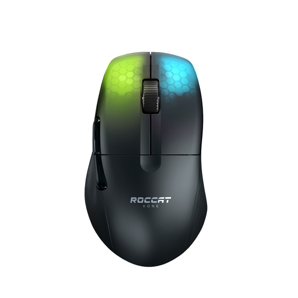 Roccat - Souris de jeu sans-fil optique RGB hyperlégère, ergonomique et ultraperformante Kone Pro Air Noire - flash vidéo