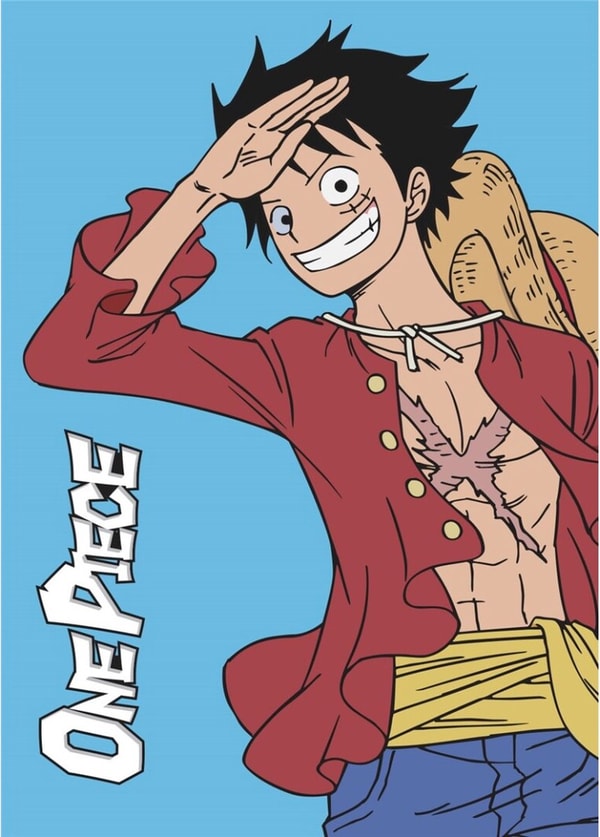 One Piece - Couverture en polaire Monkey D. Luffy (100x140cm) - flash vidéo