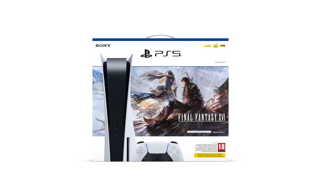 PlayStation 5 White + Final Fantasy XVI Voucher - flash vidéo