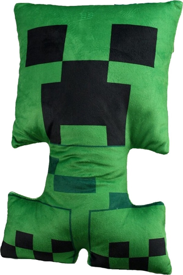 Minecraft - Coussin en Velboa en forme de Creeper - flash vidéo