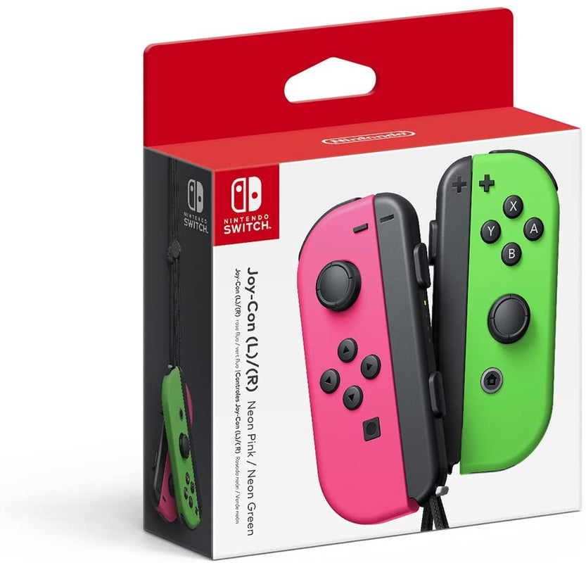 Paire de manettes Joy-Con Vert Neon/Rose Neon - Avec des batteries amovibles