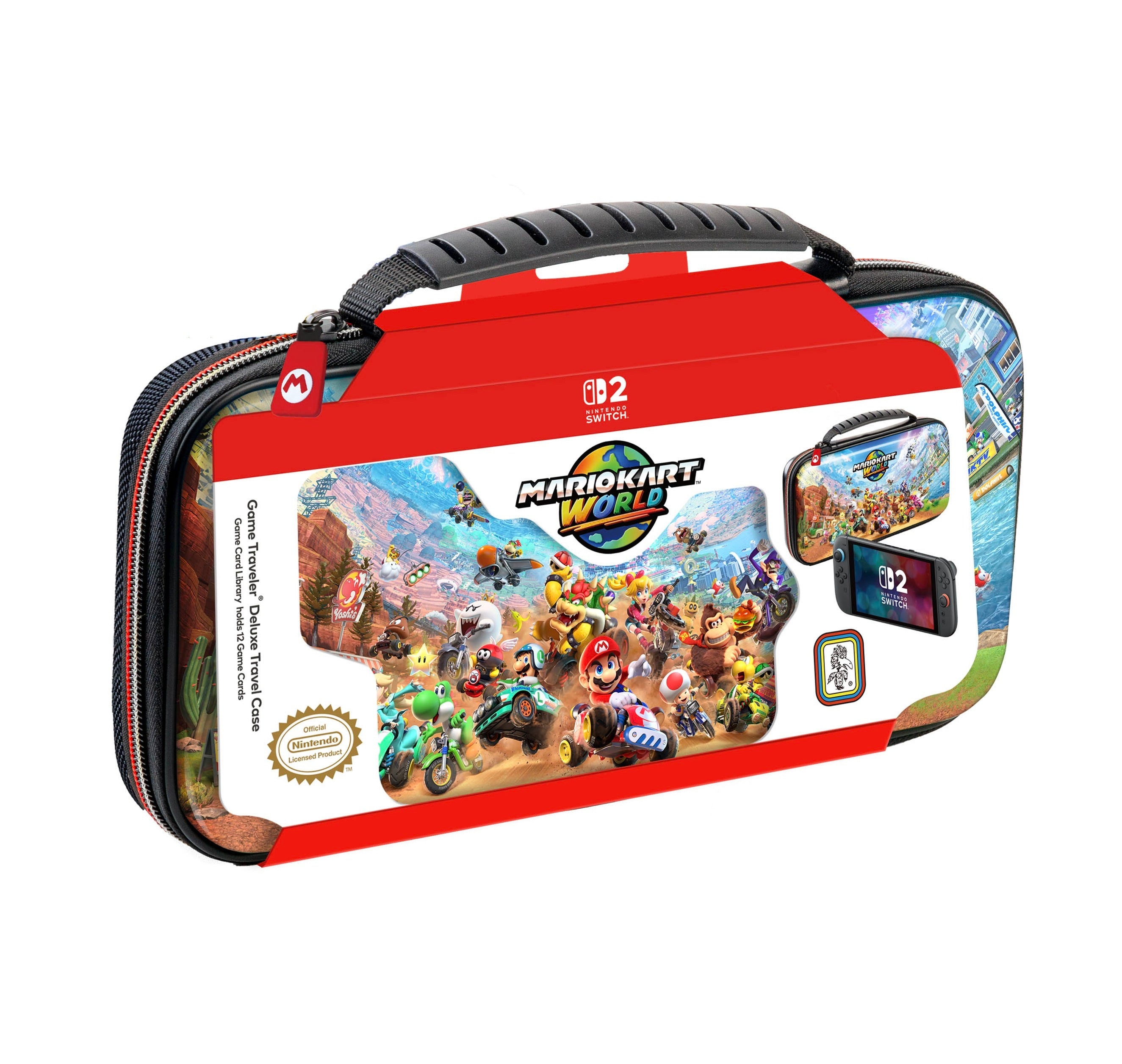 Pochette de transport Deluxe Game Traveler Mario Kart World pour Nintendo Switch 2, Switch et Switch OLED