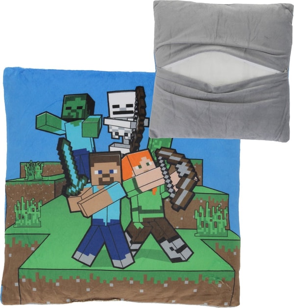 Minecraft - Coussin décoratif en Velboa Personnages 35cm - flash vidéo