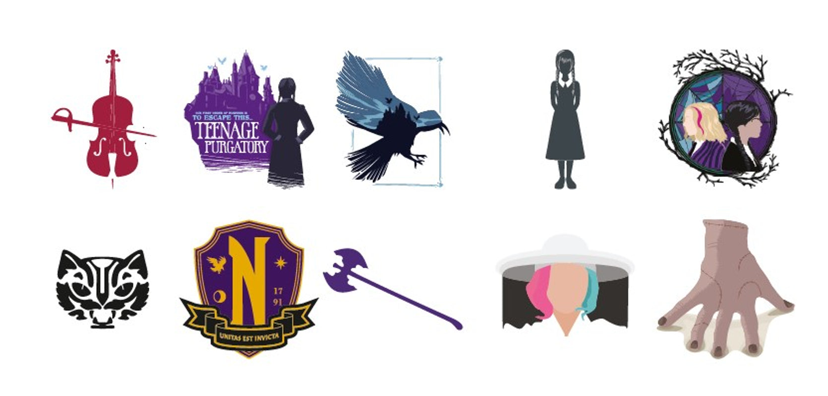 Netflix - Mercredi - Stickers - Nevermore