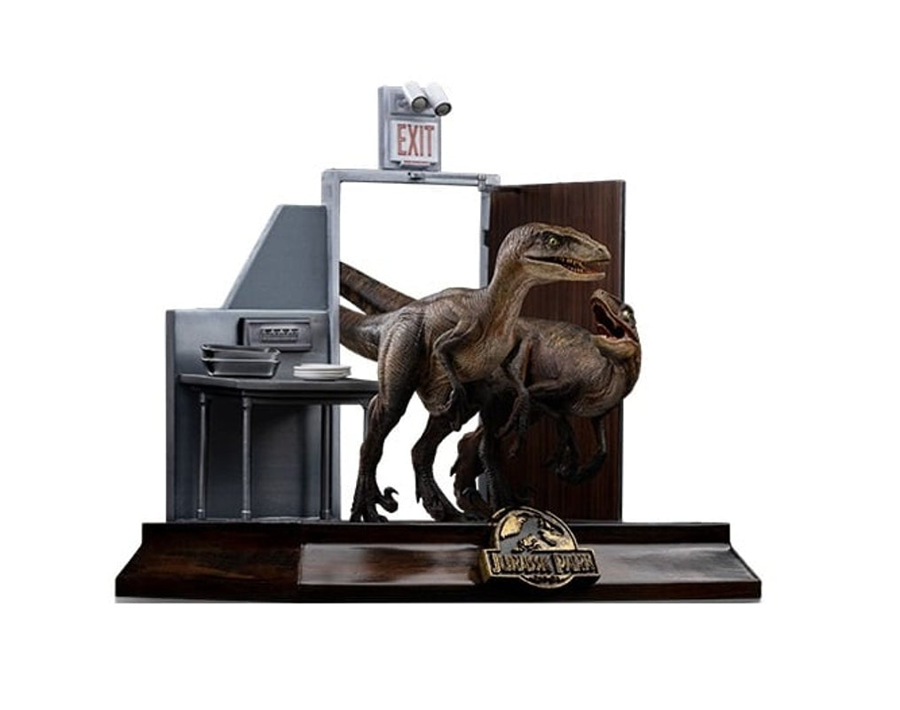 Iron Studios - Art Scale 1/10 - Jurassic Park - Velociraptor "Raptors at the Kitchen's Door" Statue 27cm