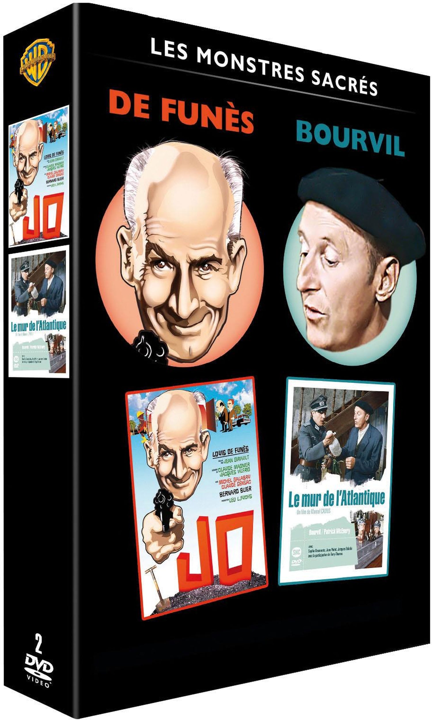 Monstres sacrés - Coffret De Funès / Bourvil - Jo + Le mur de l'Atlantique [DVD]