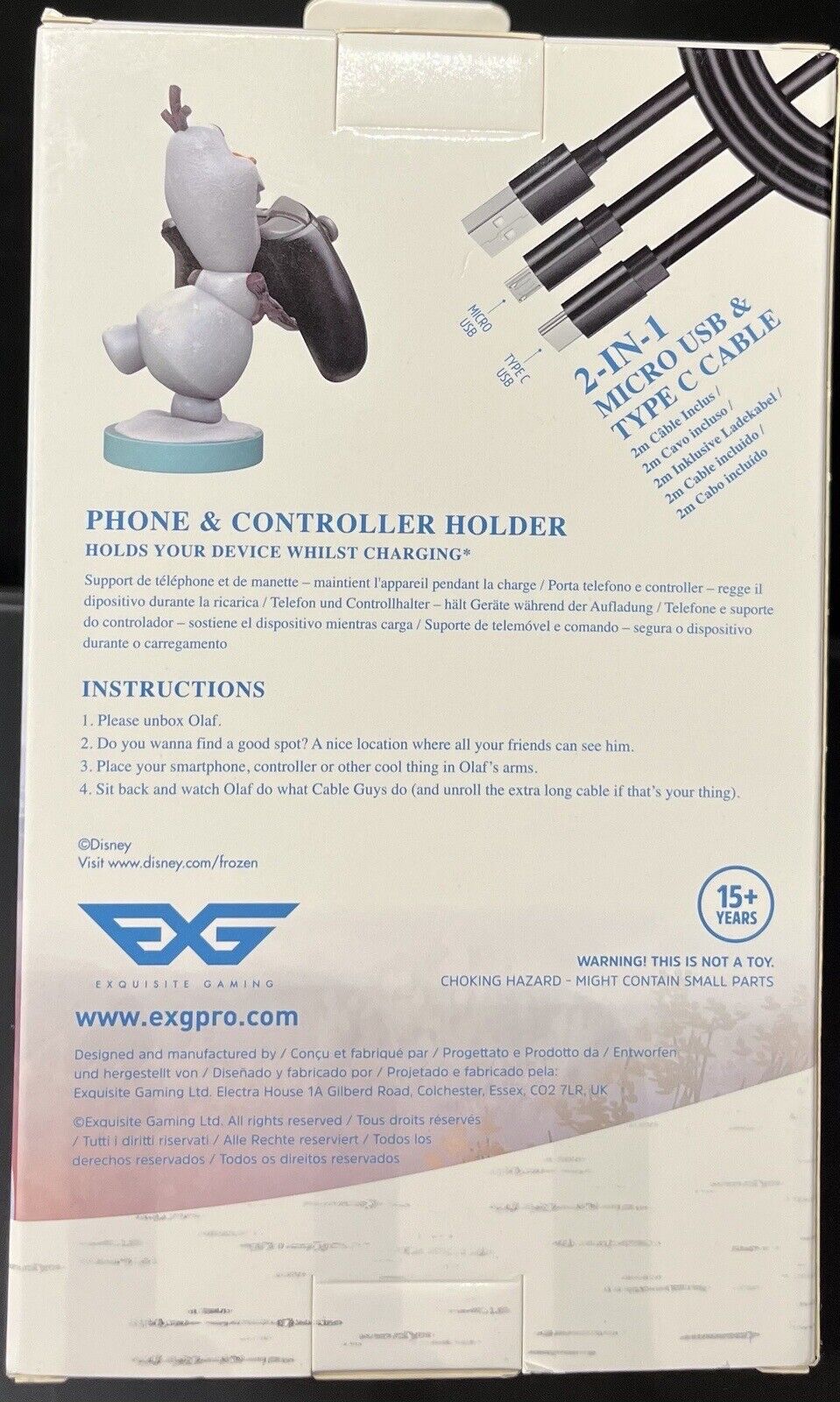 Cable Guys - Disney - La Reine des neiges - Olaf Support Chargeur pour Téléphone et Manette