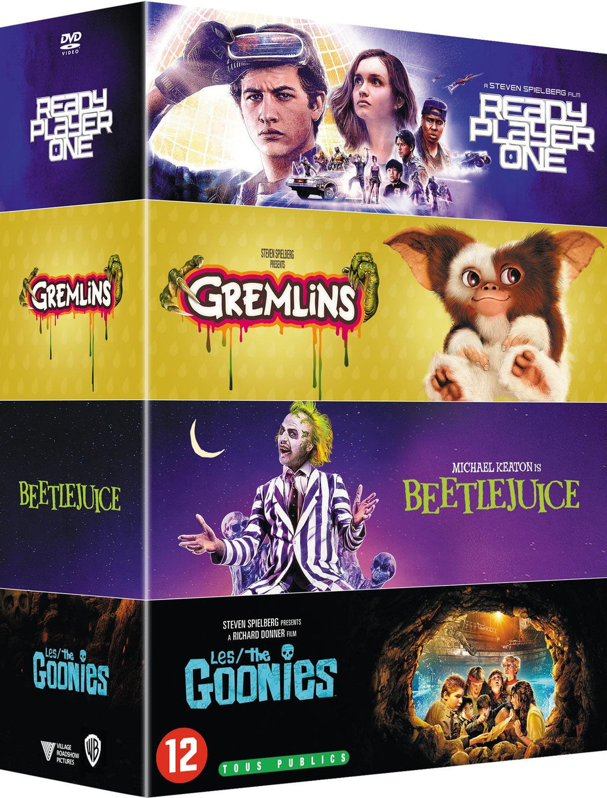 Années 1980 - 4 films collection : Les Goonies + Gremlins + Beetlejuice + Ready Player One [DVD]
