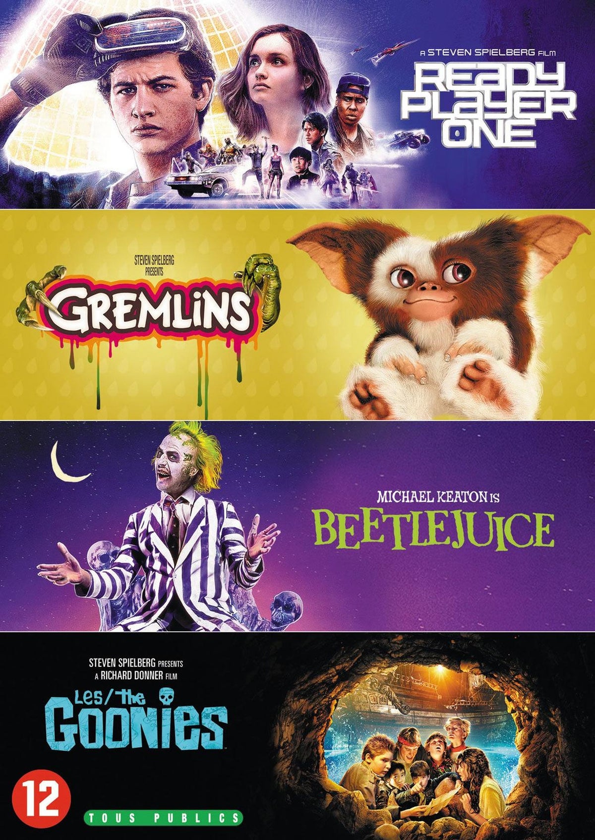 Années 1980 - 4 films collection : Les Goonies + Gremlins + Beetlejuice + Ready Player One [DVD]