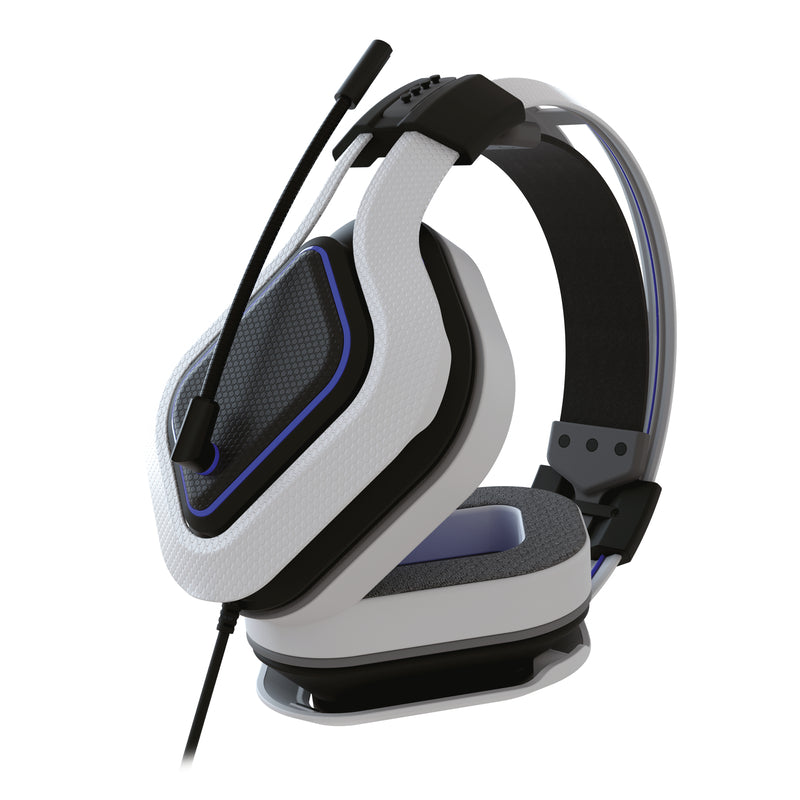 Gioteck - Casque de jeu stéréo filaire HC-9 Bleu et Blanc pour PS5, PS4, PC, Switch, Xbox, Mac et Mobile