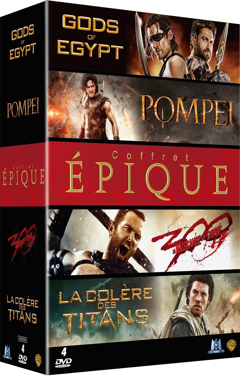 Coffret épique : Pompéi + Gods of Egypt + La Colère des titans + 300 : la naissance d'un empire [DVD]