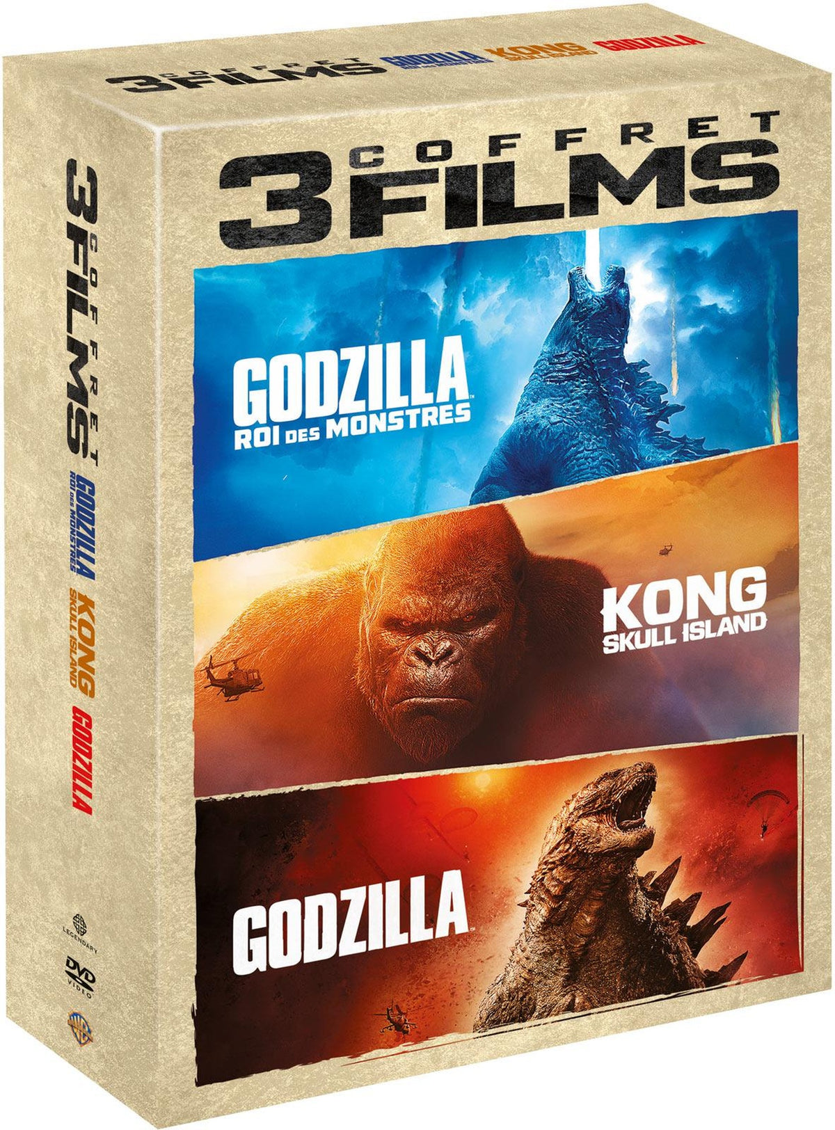 Godzilla + Godzilla : Roi des monstres + Kong : Skull Island [DVD]