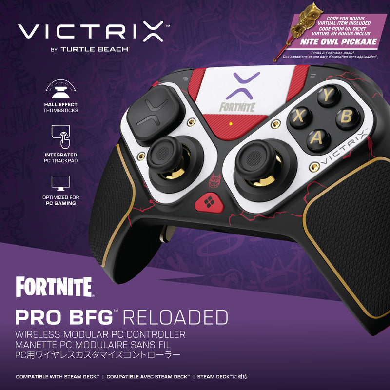 Victrix  - Manette modulaire sans fil Pro BFG Reloaded Fortnite pour Windows 10/11 et SteamOS