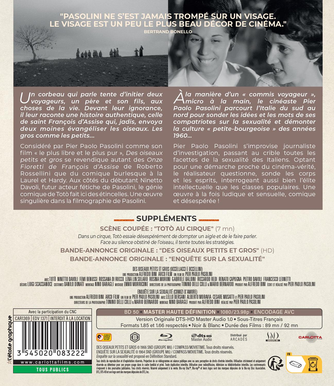 Des oiseaux petits et gros + Enquête sur la sexualité [Blu-ray]
