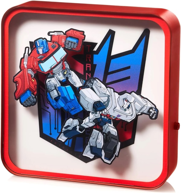 Transformers - Lampe en plexiglas Optimus Prime vs Megatron - flash vidéo