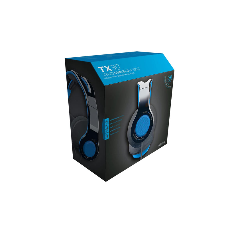 Gioteck - Casque stéréo Game & Go TX30 Bleu Grill pour PS5, PS4, Xbox Series, Xbox One et Mobile