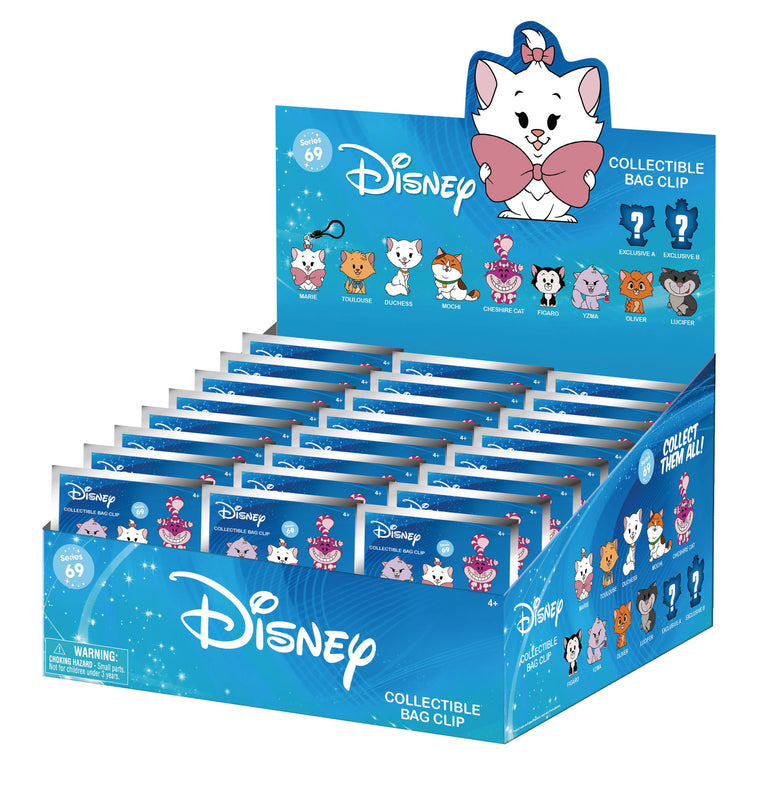 Disney Chats - Assortiment en blind bag de figurines de sac de collection en mousse (Série 69) (24 pcs)