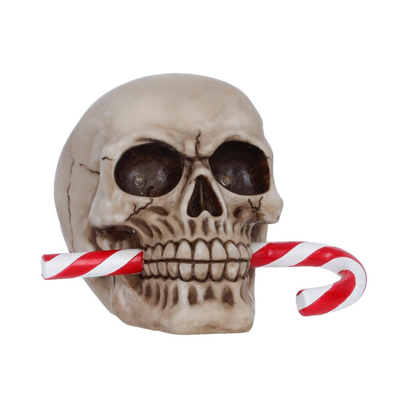 Nemesis Now - Crâne d'ornement "Frostbite Candy Cane LED" 12cm
