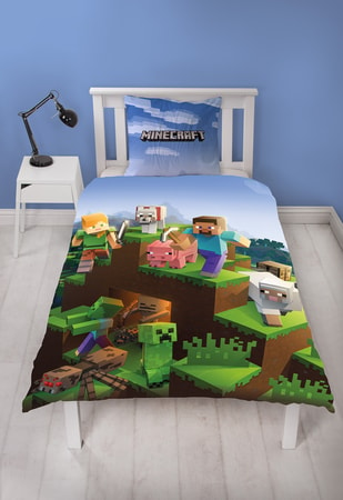 Minecraft - Parure de lit en microfibre (200x140cm + 63x63cm)