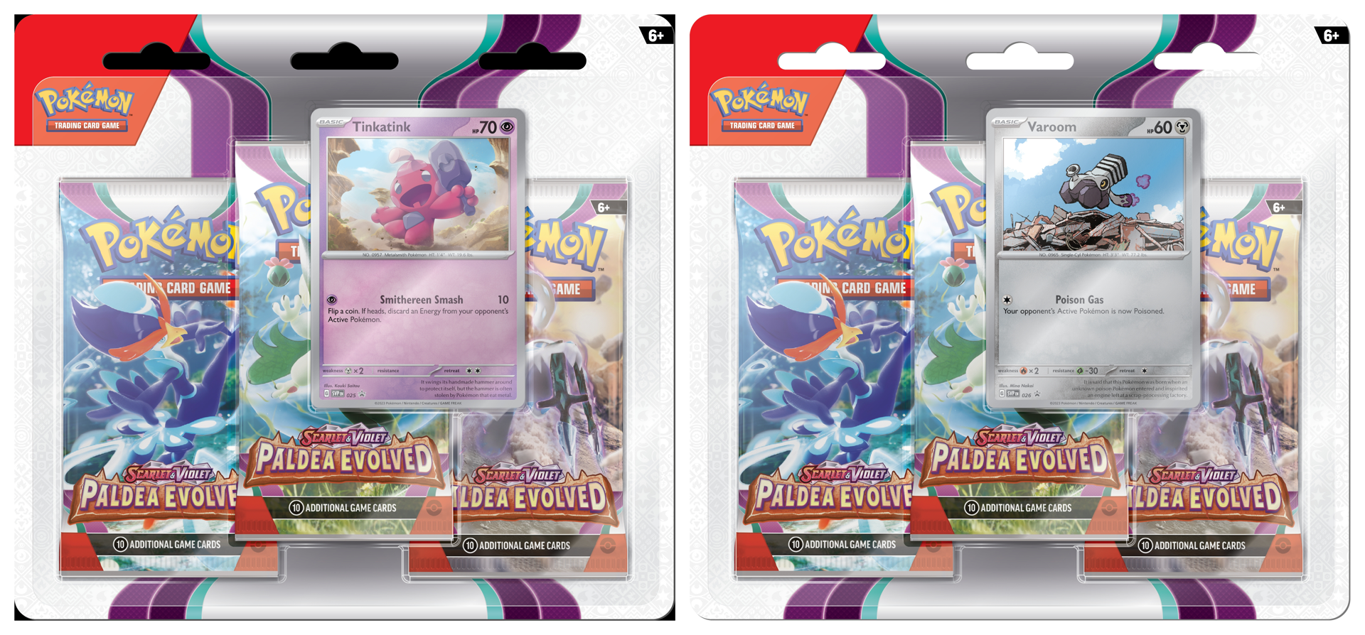 Pokémon JCC - Écarlate et Violet - Pack Blister de 3 Boosters Évolutions à Paldea Forgerette et Vrombi (1 Blister aléatoire)