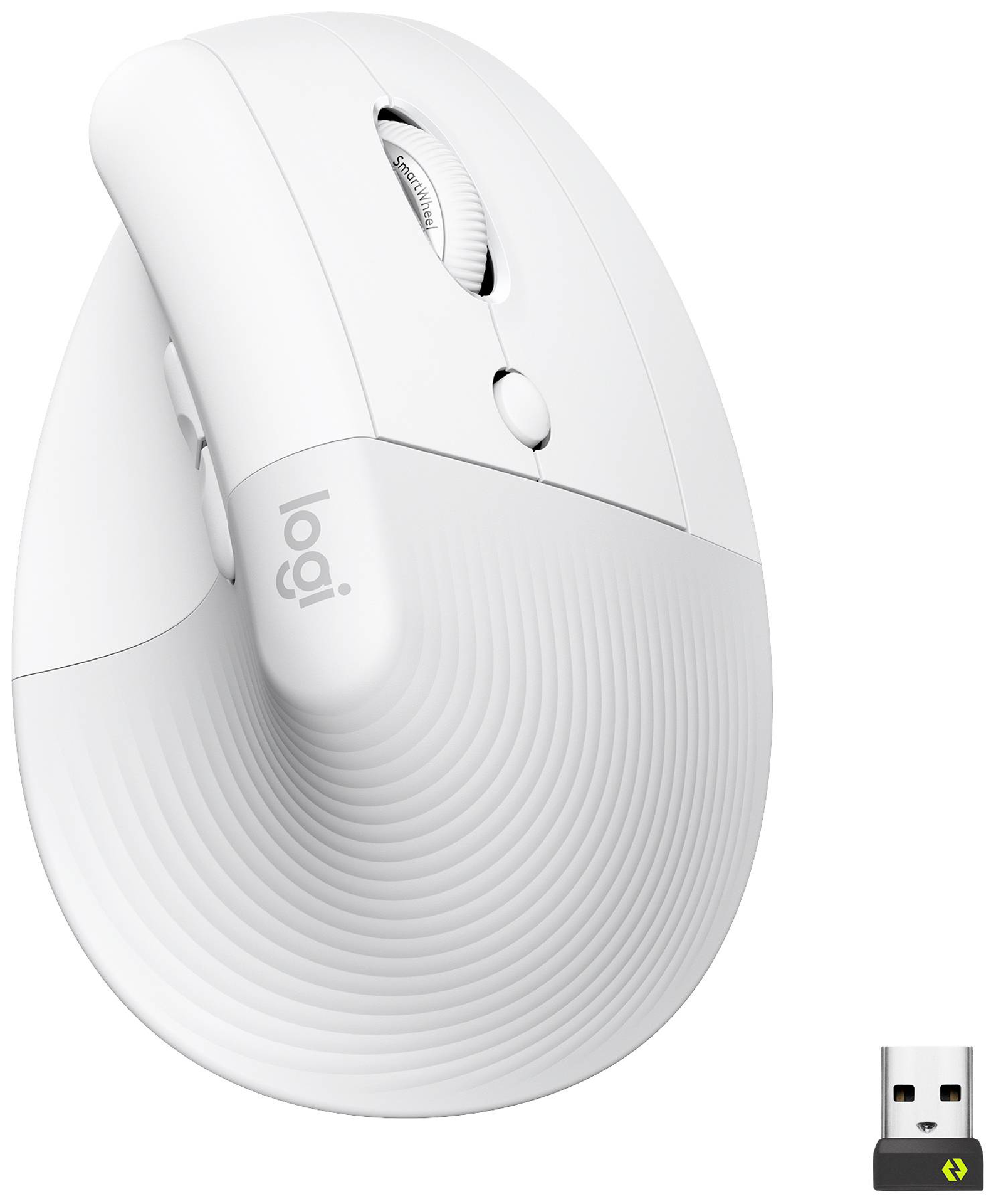 Logitech - Lift souris sans fil droitier ergonomique verticale - Blanc cassé - 6 Boutons 4000 dpi