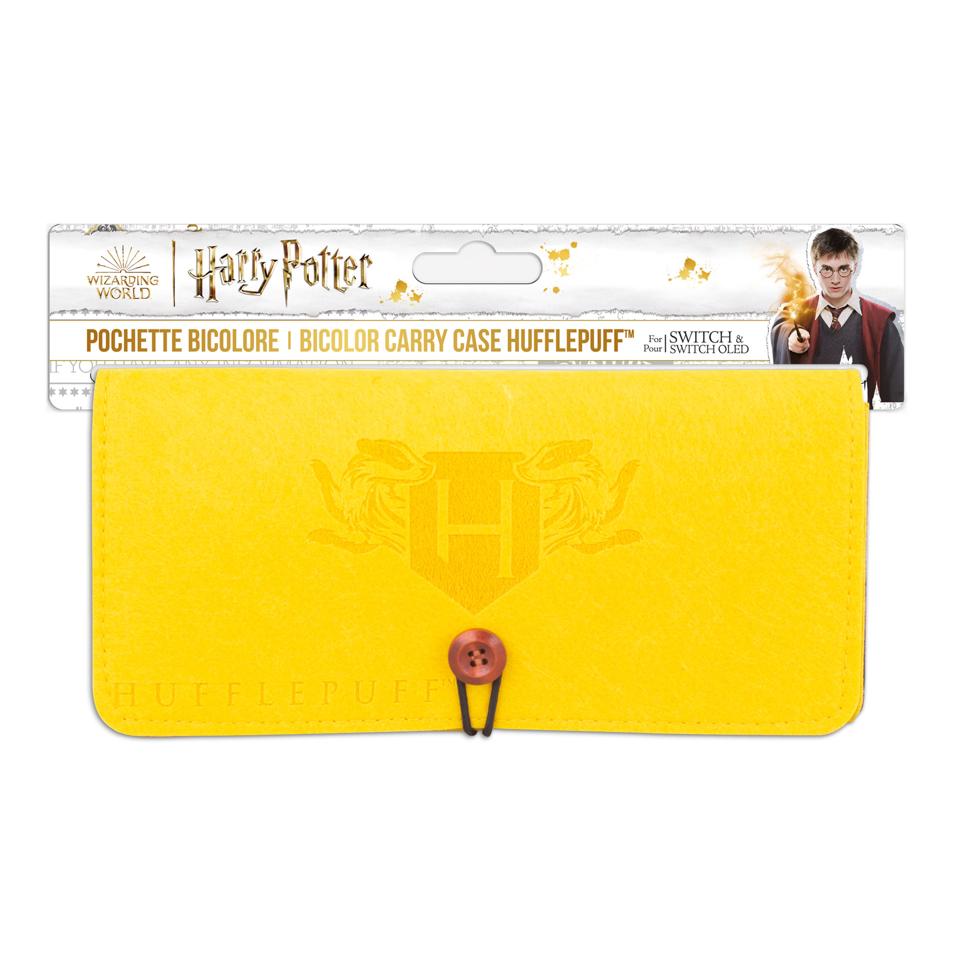 Harry Potter - Pochette de transport en feutrine - Modèle Poufsouffle pour Nintendo Switch et Switch OLED
