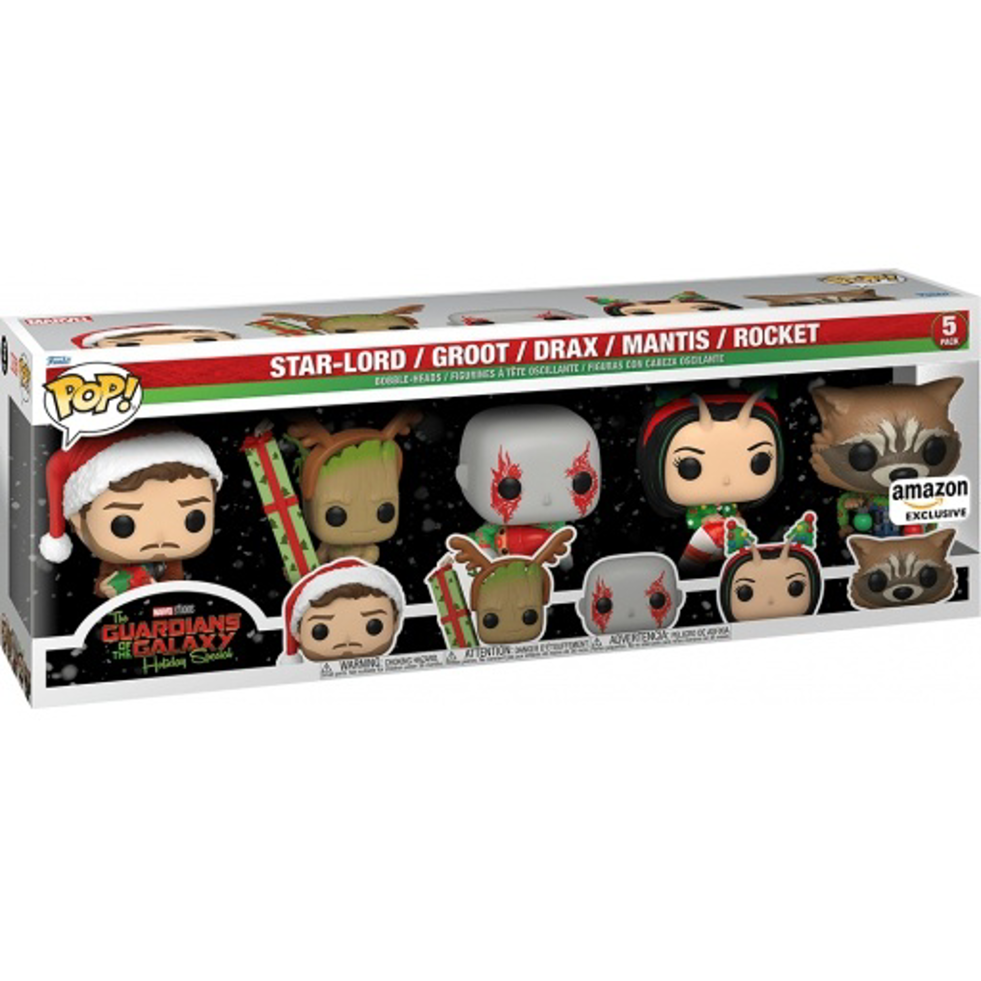 Funko Pop! 5-Pack: Marvel: The Guardians of the Galaxy Holiday Special - Star-Lord / Groot / Drax / Mantis / Rocket (Special Edition) - flash vidéo