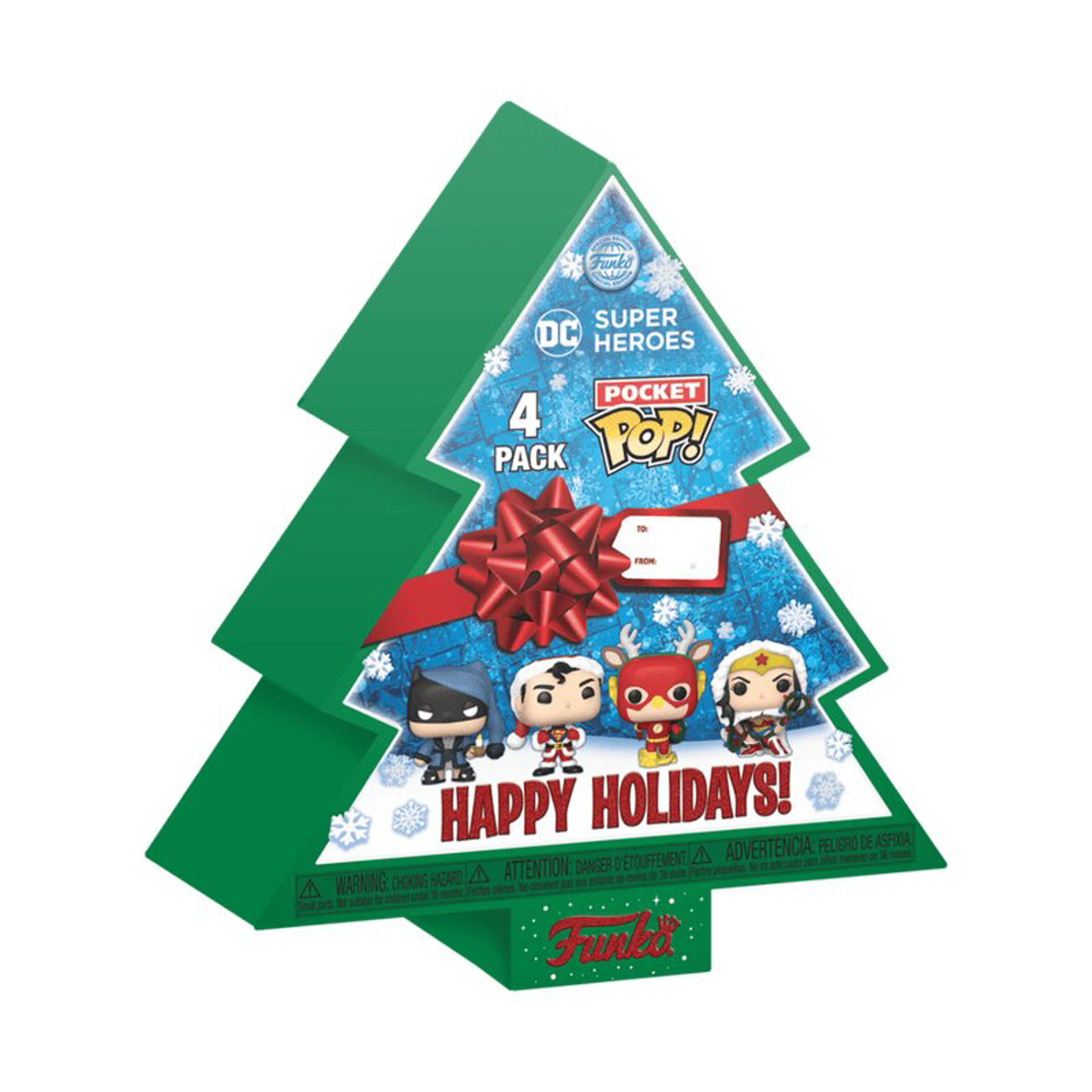 Funko Pocket Pop! Keychain 4-Pack: DC Super Heroes - Happy Holidays Tree Box - flash vidéo