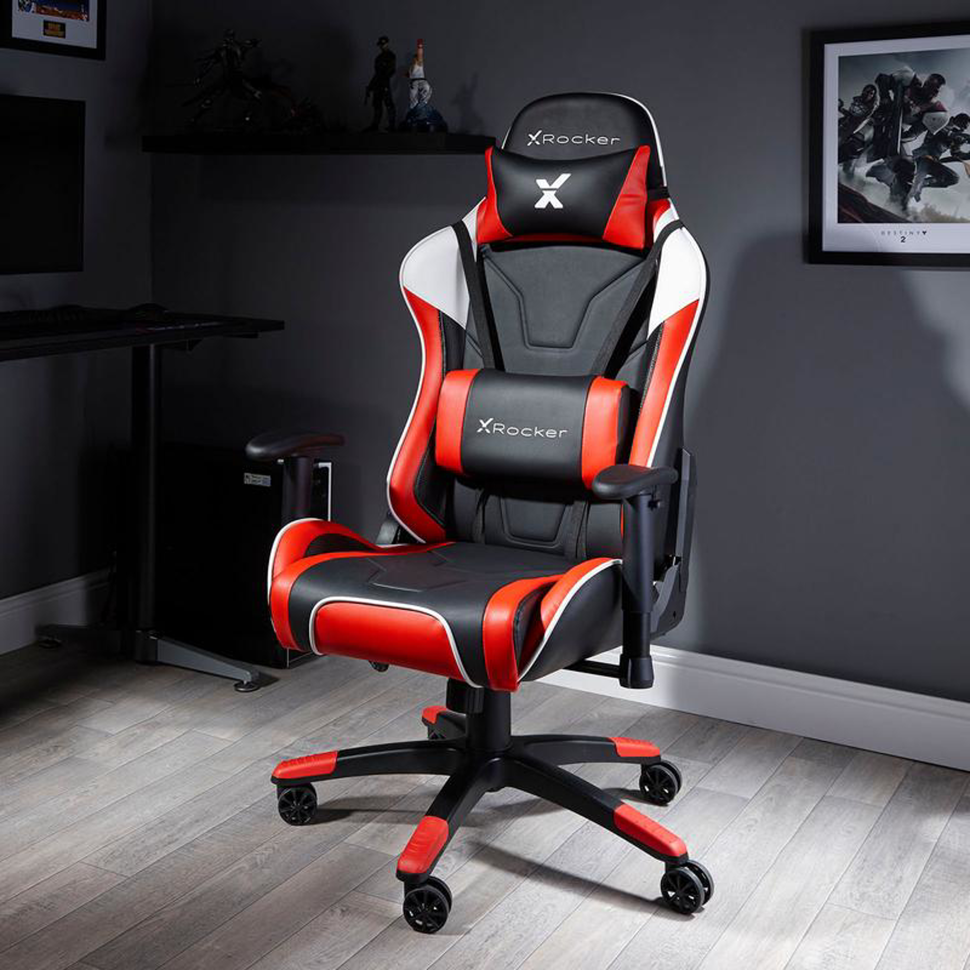 X Rocker - Chaise de jeu eSport Agility Sport avec ajustement ergonomique Rouge