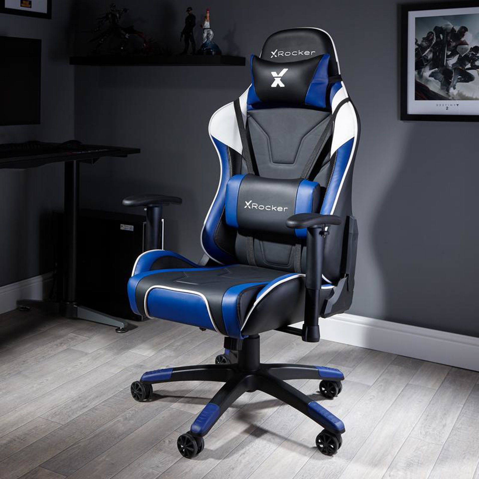 X Rocker - Chaise de jeu eSport Agility Sport avec ajustement ergonomique Bleu
