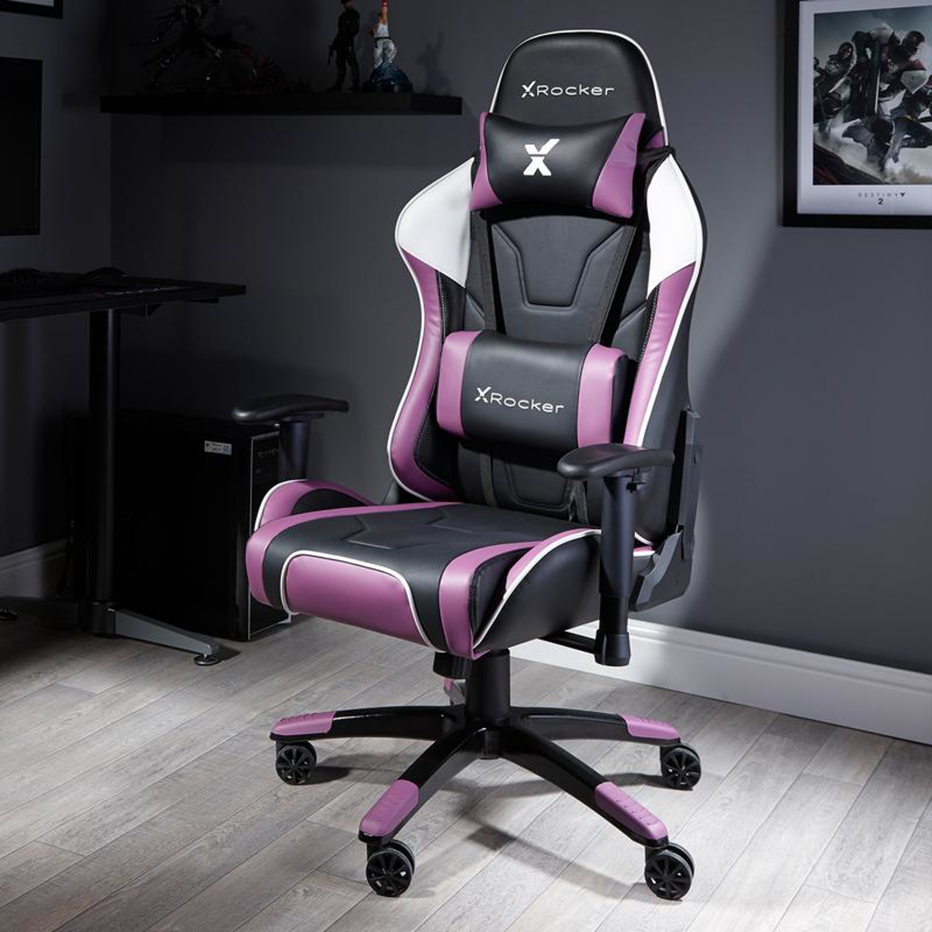 X Rocker - Chaise de jeu eSport Agility Sport avec ajustement ergonomique Mauve