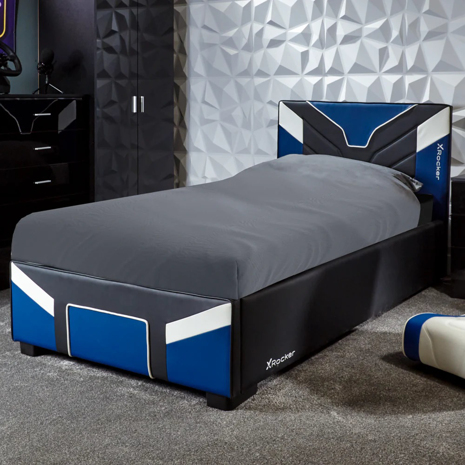 X Rocker - Lit de jeu Cerberus Bed-in-a-Box Bleu