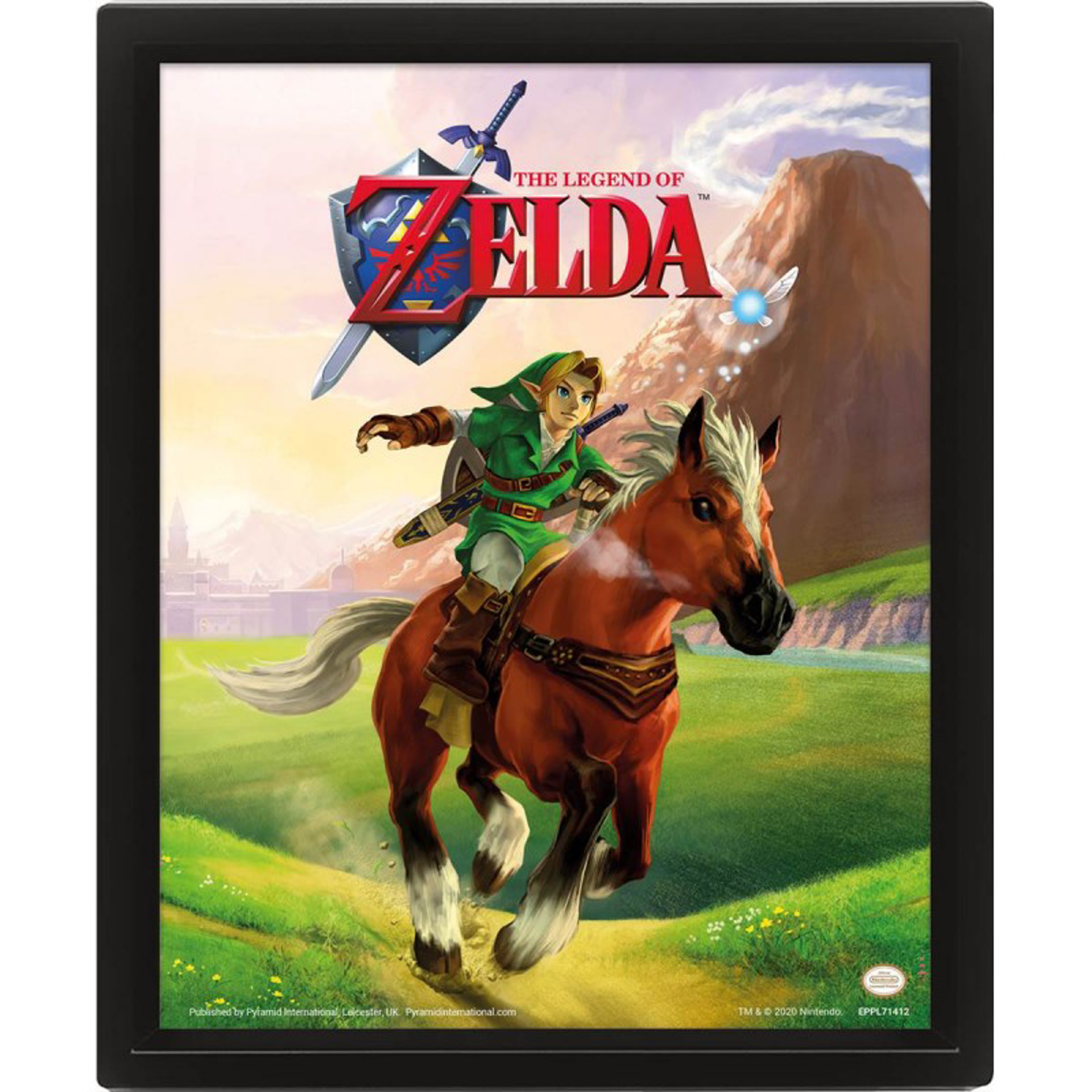 Nintendo - The Legend of Zelda - Link et Epona Cadre 3D Lenticulaire 29x24cm - flash vidéo
