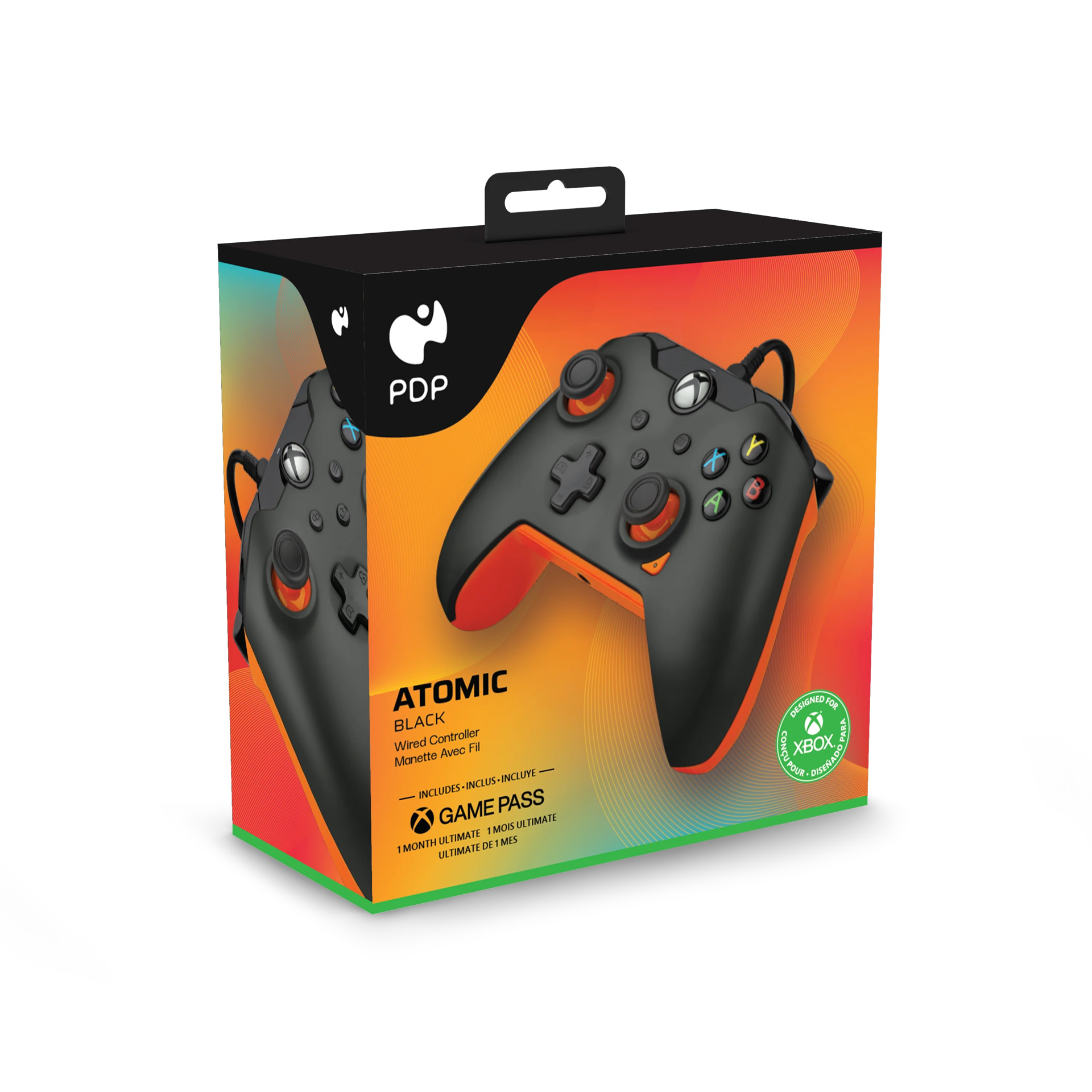 PDP - Manette de jeu filaire Atomic Black pour Xbox Series X|S, Xbox One et Windows 10