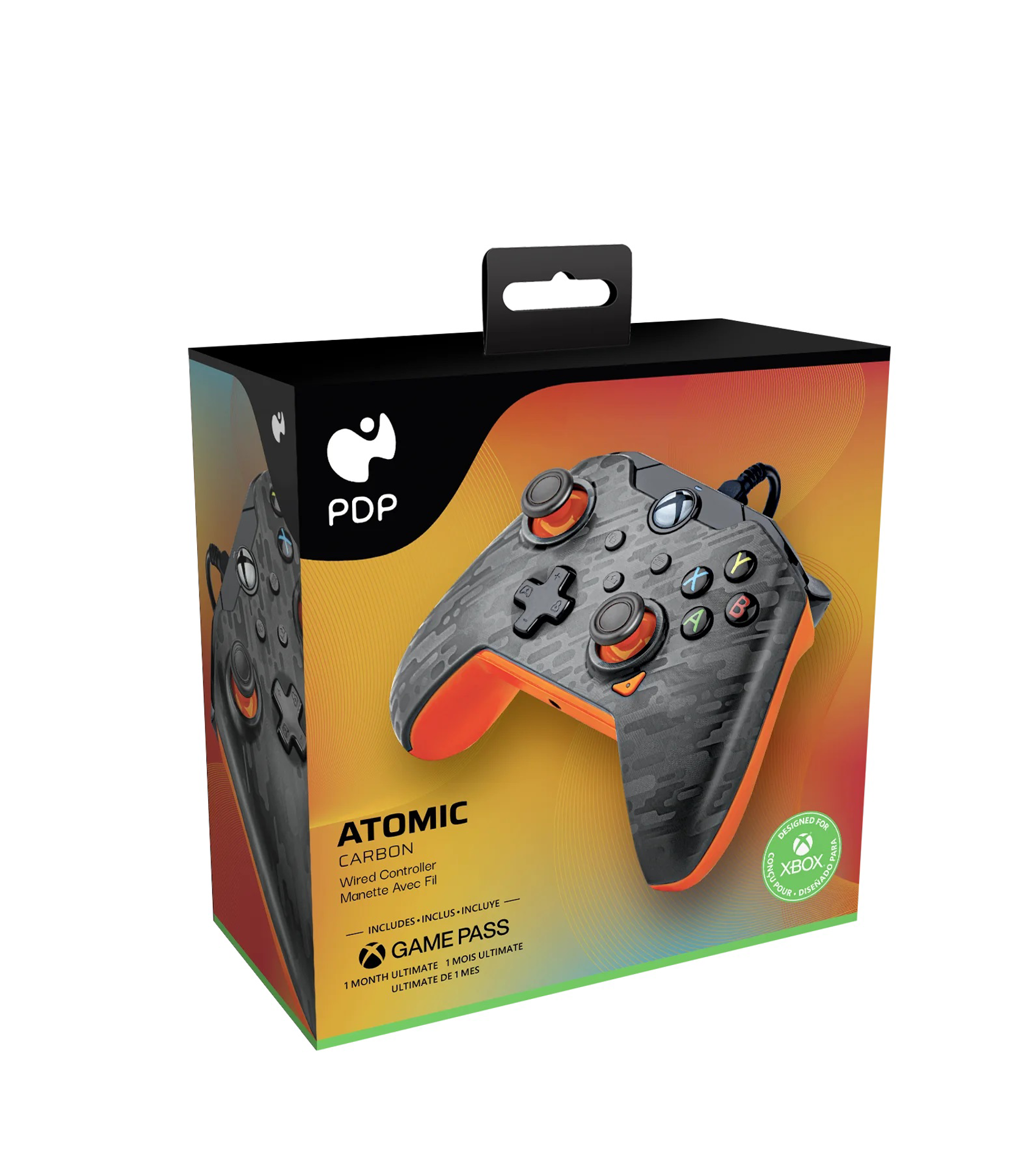 PDP - Manette de jeu filaire Atomic Carbon pour Xbox Series X|S, Xbox One et Windows 10 - flash vidéo