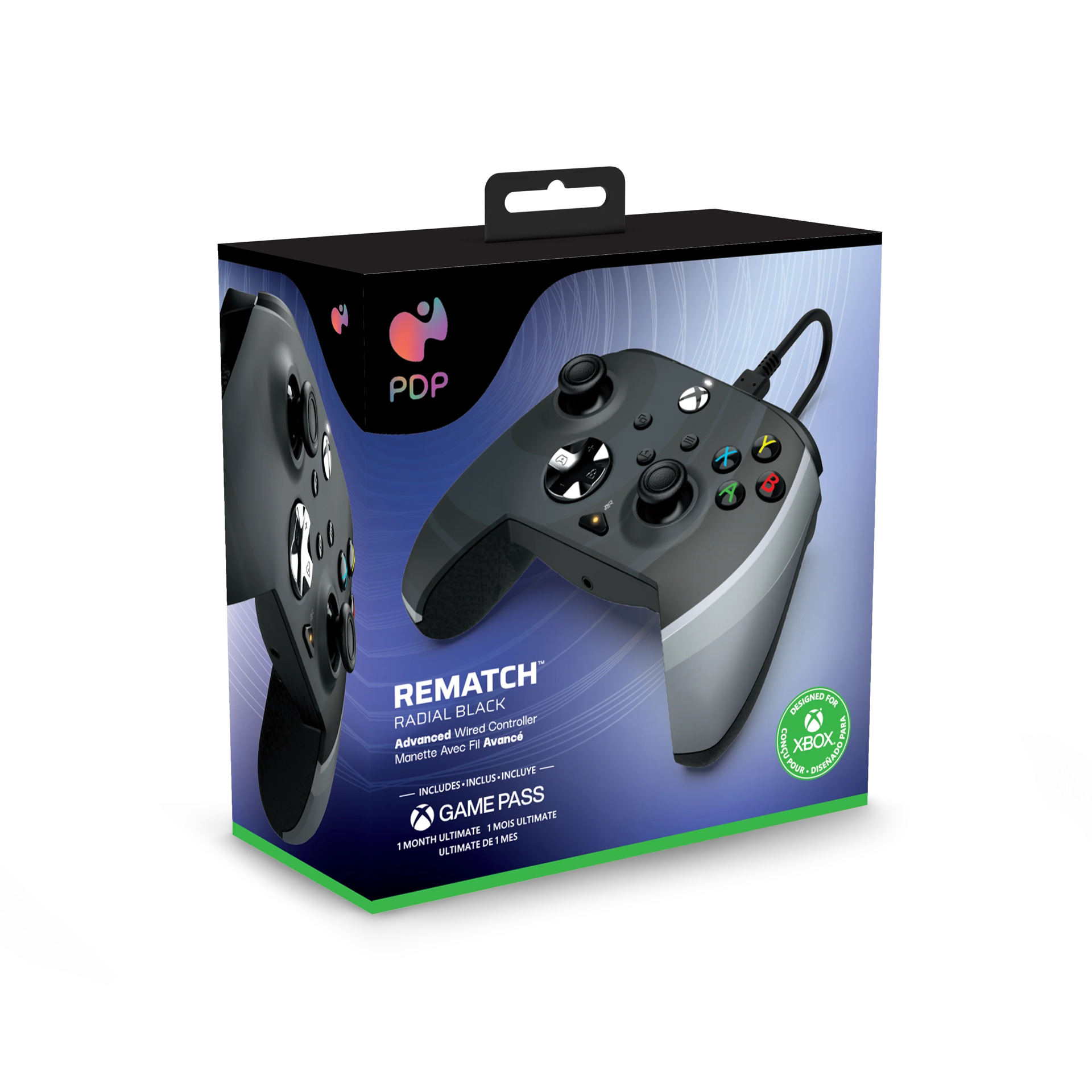 PDP - Manette de jeu filaire avancée REMATCH Radial Black pour Xbox Series X|S, Xbox One et Windows 10/11 - flash vidéo