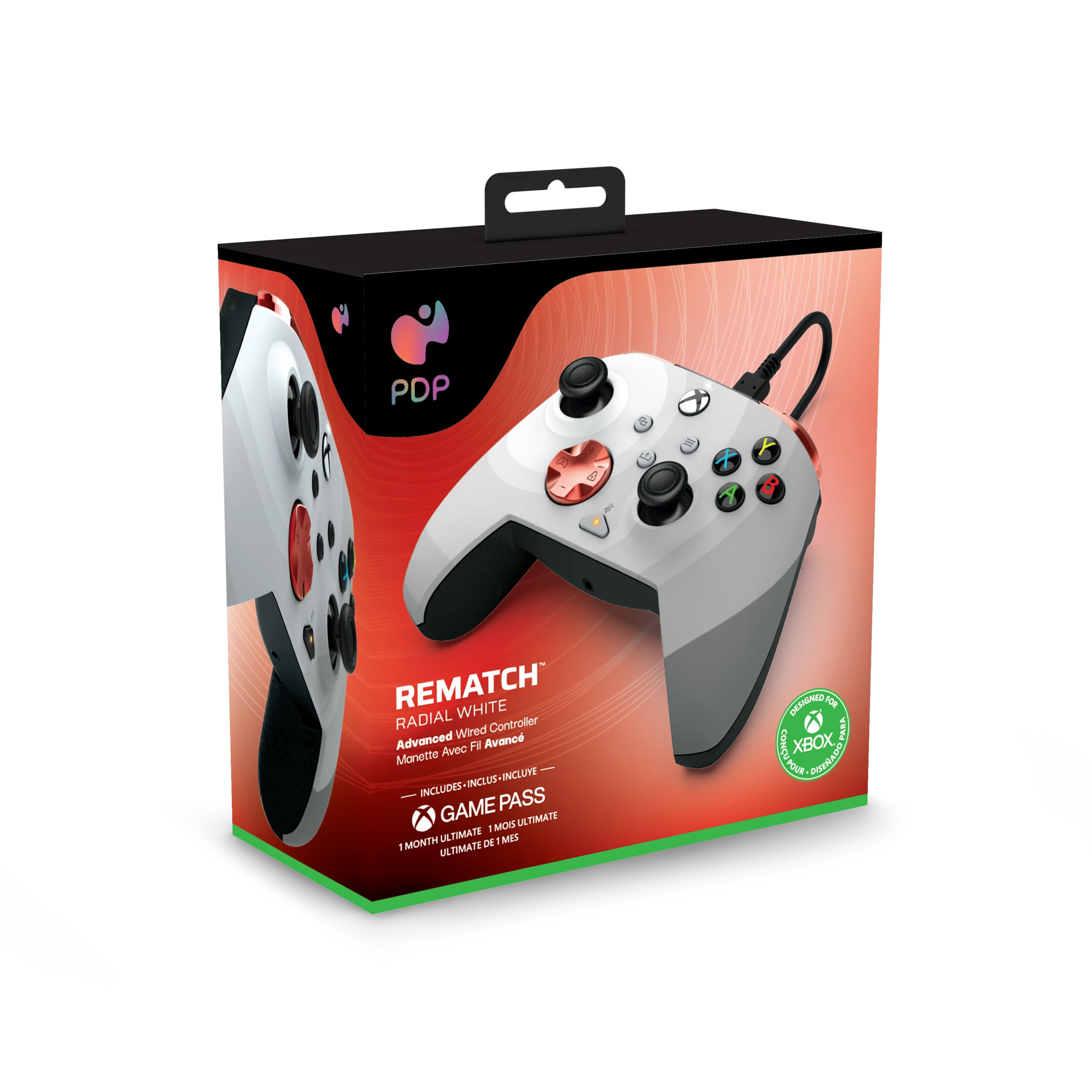 PDP - Manette de jeu filaire avancée REMATCH Radial White pour Xbox Series X|S, Xbox One et Windows 10/11 - flash vidéo
