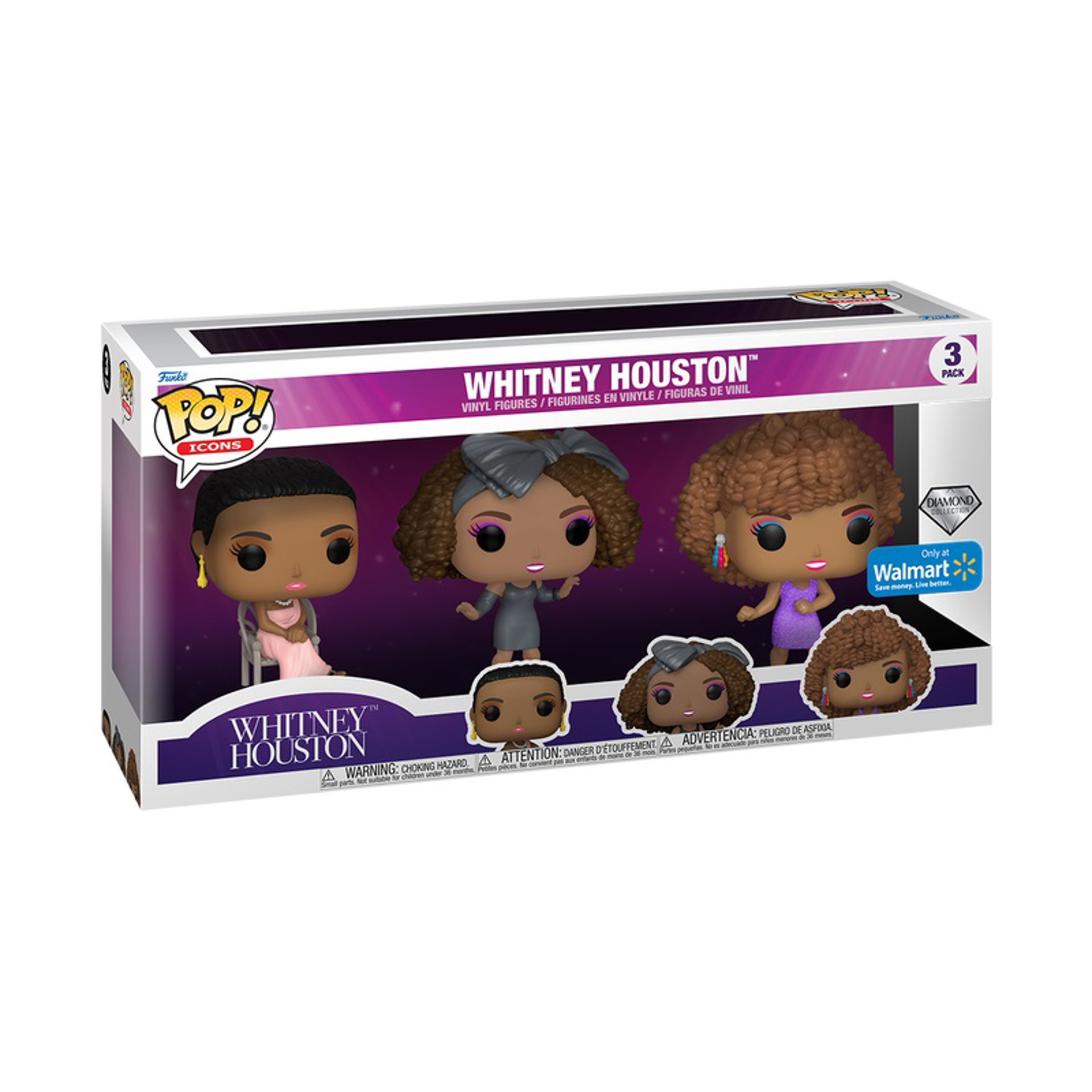 Funko Pop! 3-Pack: Rocks: Whitney Houston (Diamond Glitter) - flash vidéo