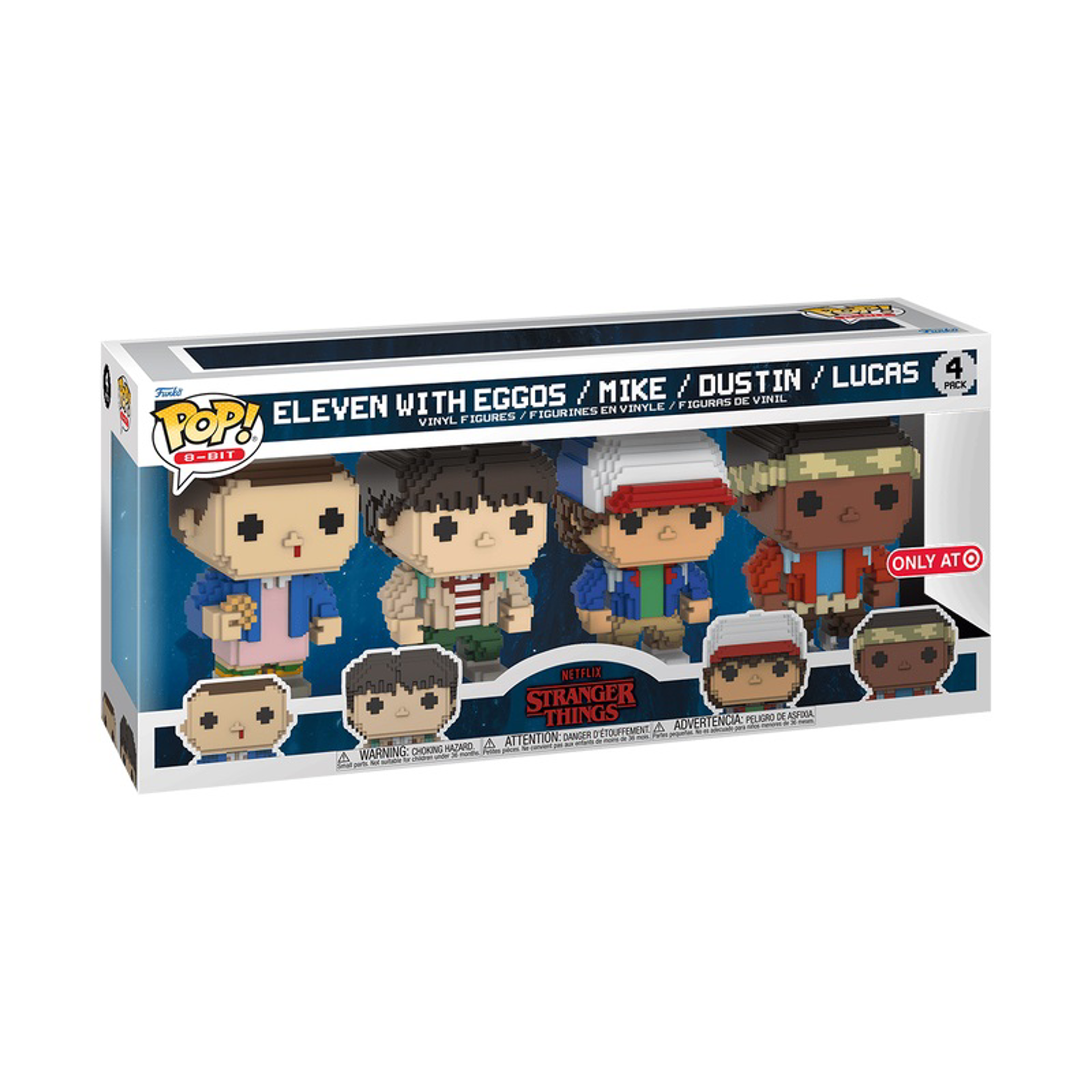 Funko Pop! 4-Pack: 8-Bit: Stranger Things - Eleven with Eggos / Mike / Dustin / Lucas - flash vidéo
