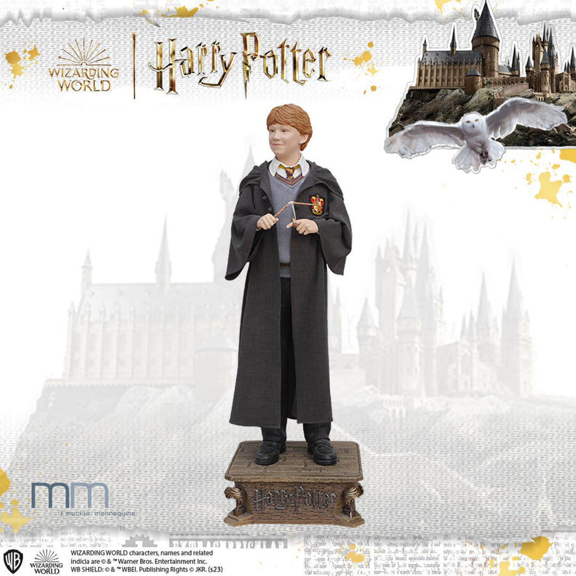 Harry Potter et la Chambre des secrets - Statue taille réelle Ron Weasley (Cape et Base incluse)