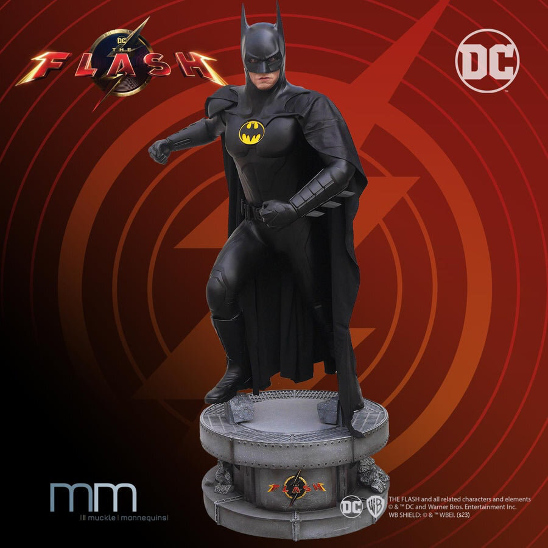 The Flash - Statue taille réelle Batman Keaton (Base incluse)