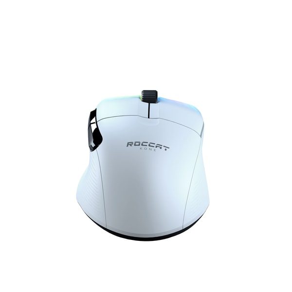 Roccat - Souris de jeu sans-fil optique RGB hyperlégère, ergonomique et ultraperformante Kone Pro Air Blanche - flash vidéo