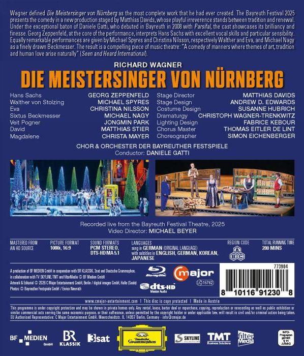 Wagner : Die Meistersinger von Nürnberg. Zeppenfeld, Spyres, Nilsson, Nagy, Gatti, Davids. [Blu-ray]