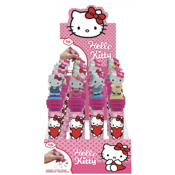 Bonbon Hello Kitty avec bouchon tampon 8gr (carton de 24 tubes)