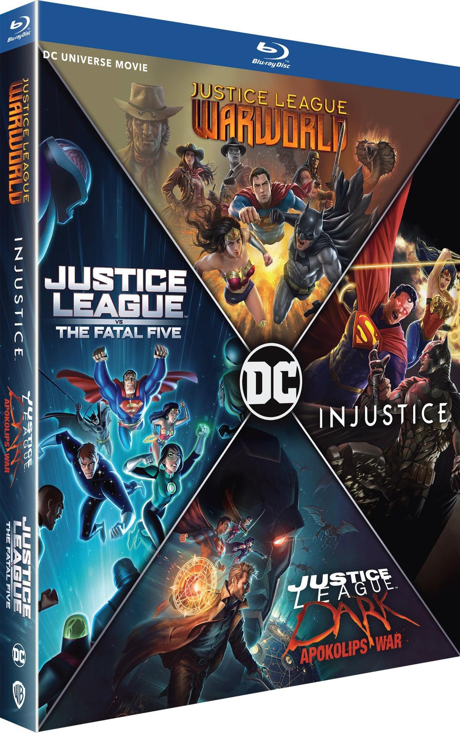 Justice League - 4 films : Dark : Apokolips War + Justice League vs The Fatal Five + Injustice + Warworld [Blu-ray]